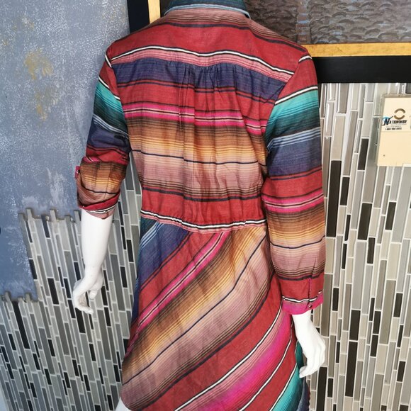 Striped Multicolor Shirt Dress - Picture 4 of 7